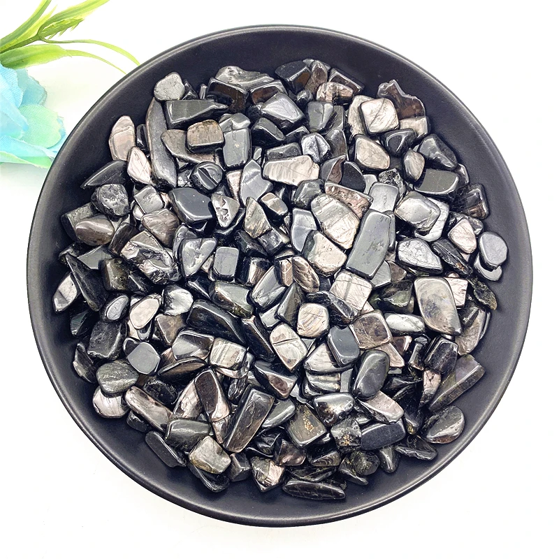 50g 3 Size Natural Black Hypersthene Gravel Stone Quartz Crystal Mineral Specimen Rock Chip Gravel Raw Gemstone Decoration