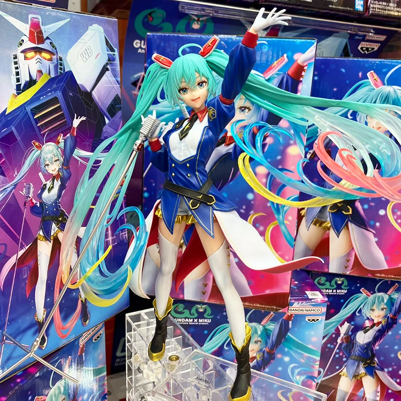 本物のバンダイ初音ミクガンダム-45-周年記念モデルかわいいアニメフィギュア限定版グッズおもちゃ女の子ギフト