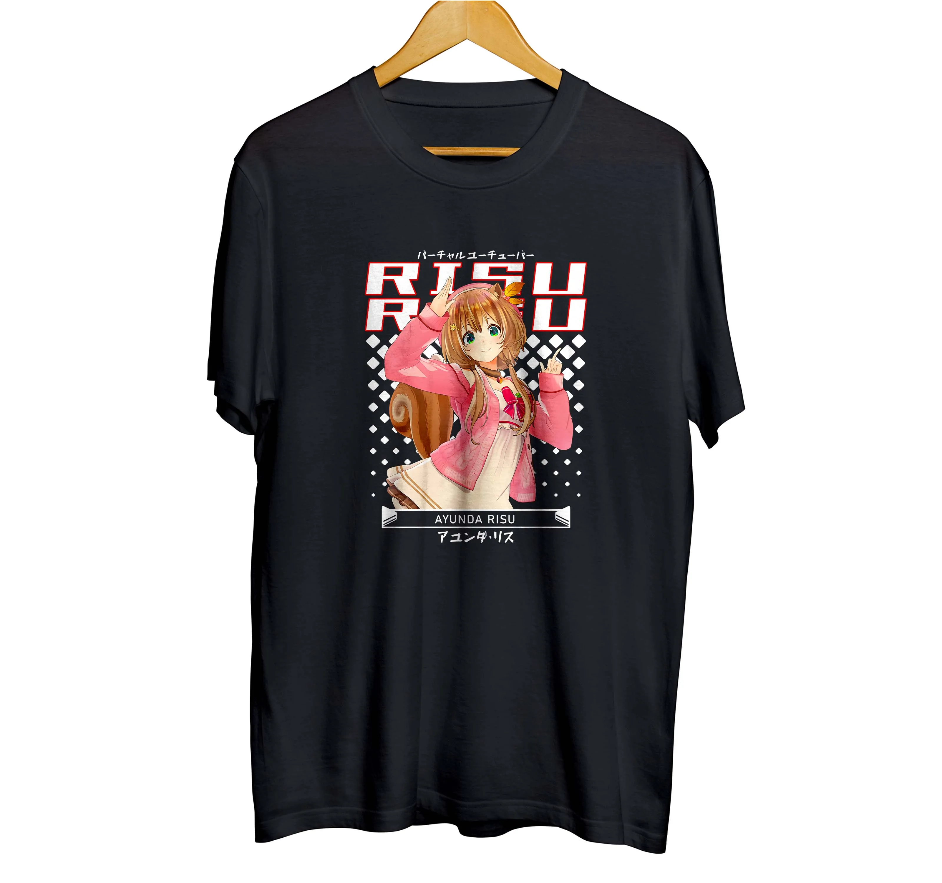 T-shirt distroanime vtuber AYUNDA RISU - HOLOLIVE IND 100% cotton combed 30s