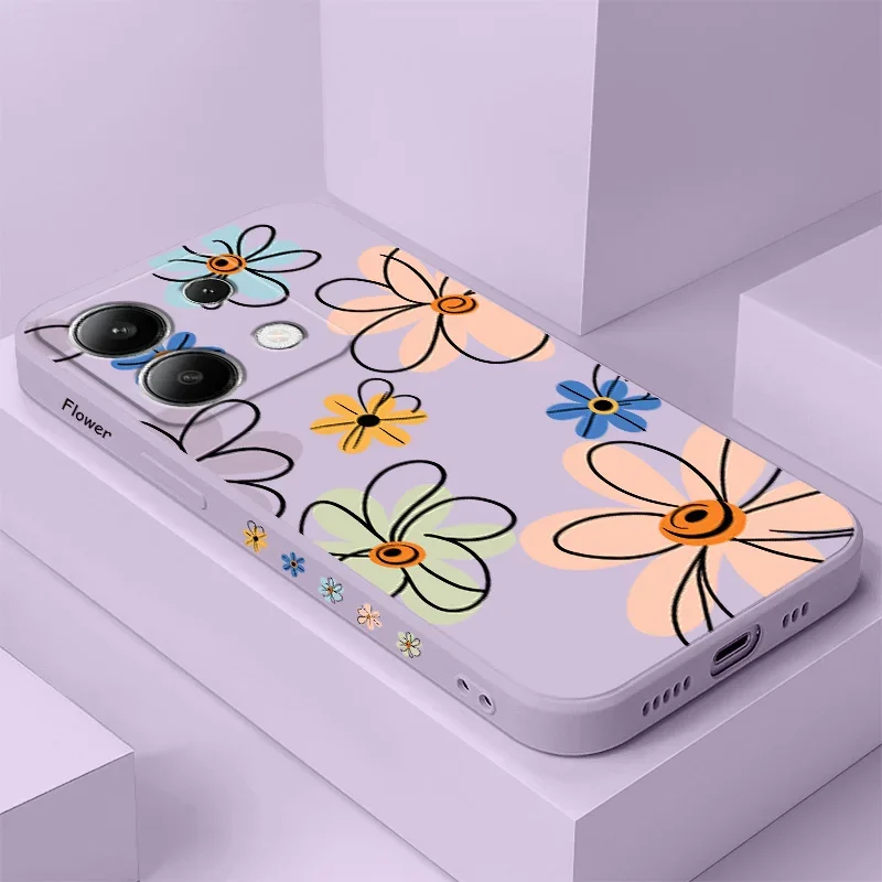 

Hoop Flower Phone Case with Artificial Flowers for Xiaomi Redmi Note 14 13 12 12S 11 11S 10 10S 9 9S Pro Plus 4G 5G | Faux Flowe