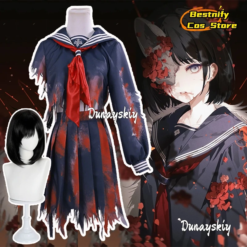 

Hinako Shimizu Cosplay Battle Damage Silent School Uniform Halloween Horror Bloodstain Dress Hillf Costume{Bestnify Cos}