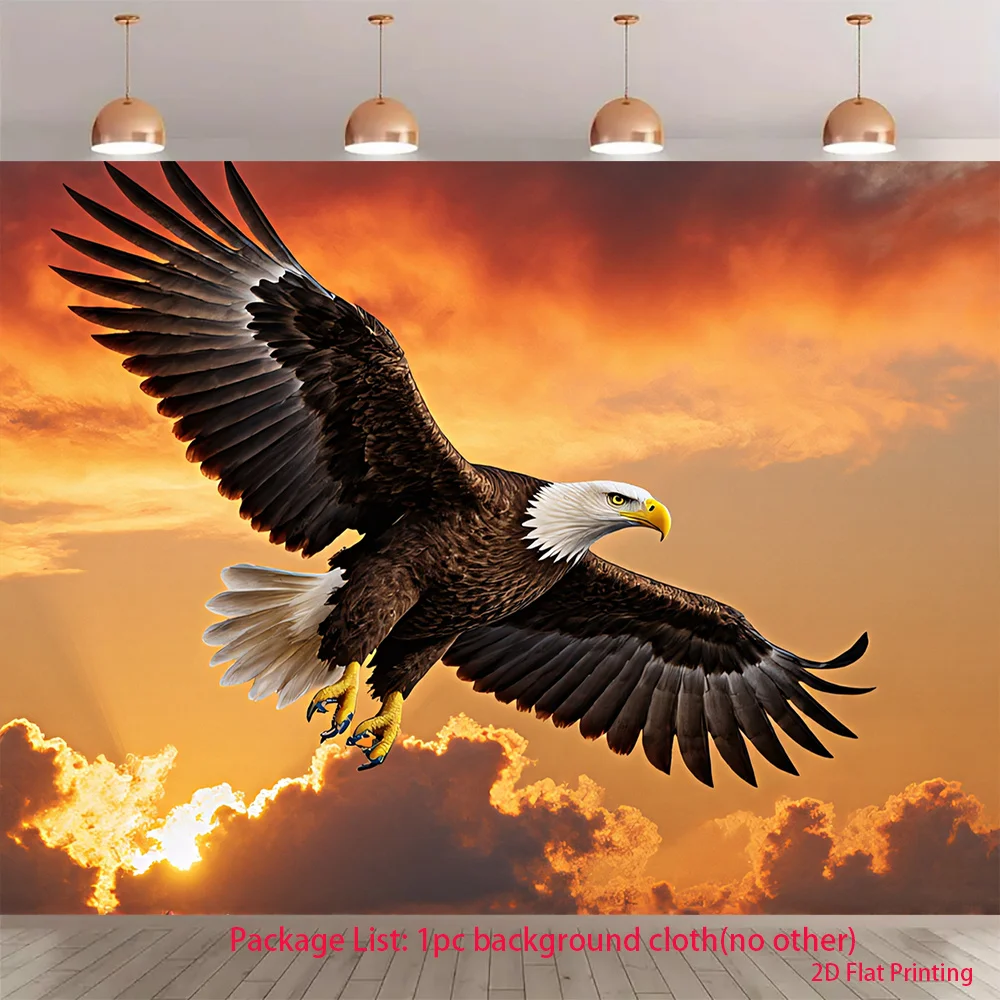 Dramatic Majestic Eagle Sunset Tapestry Wall Hanging Large Size Wildlife Mural Canvas Art for Bedroom Living Room Decor