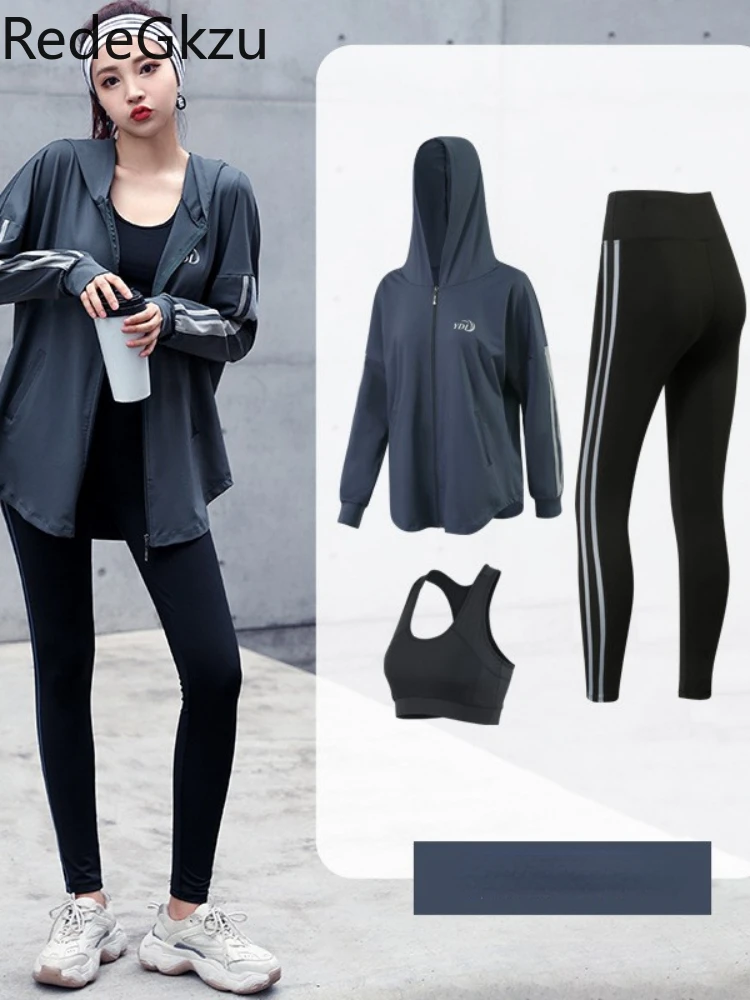 

RedeGkzu Sweat Suit Set Women Autumn/winter New Yoga Clothes Suit Gym Running Beginners Leisure Morning Running Yoga Ladies