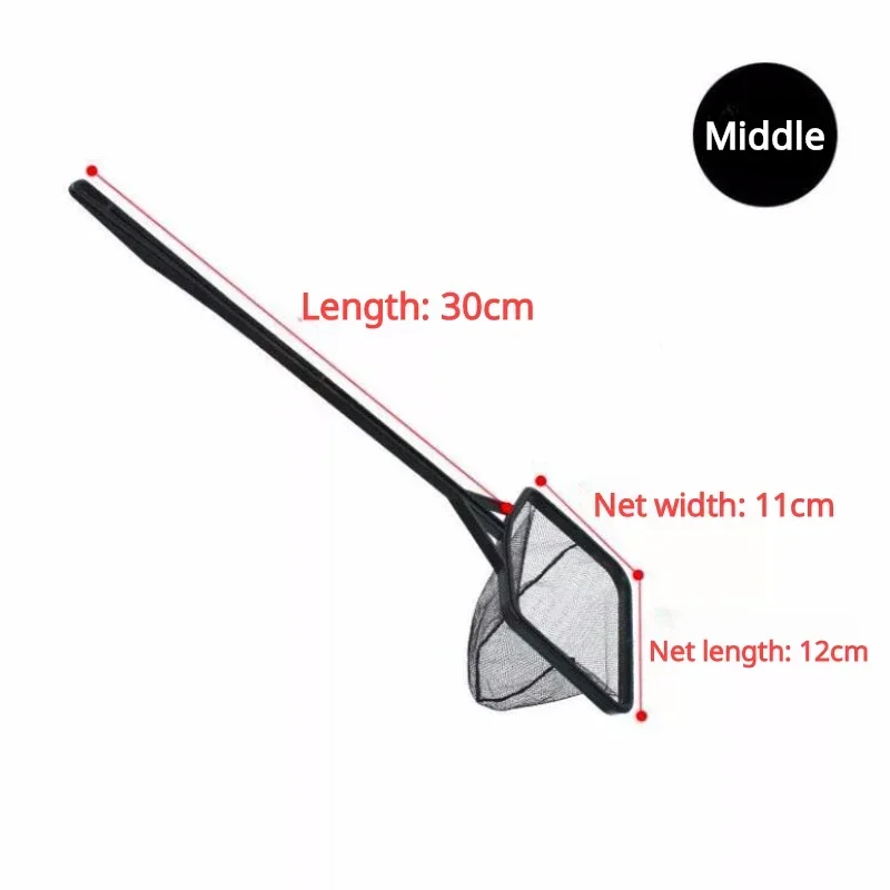 41cmx12cm Portable Long Handle Square Aquarium Fish Tank Fishing Net Landing Net Fish Floating Objects Cleaning Tools