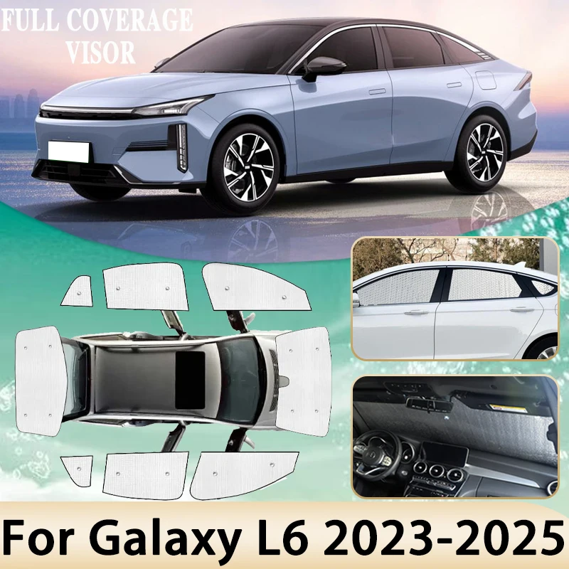 

Анти-УФ автомобильные солнцезащитные козырьки, чехлы для Geely Galaxy L6 2023 2024 2025, полный солнцезащитный крем, оконные солнцезащитные козырьки, защитные наклейки, аксессуары