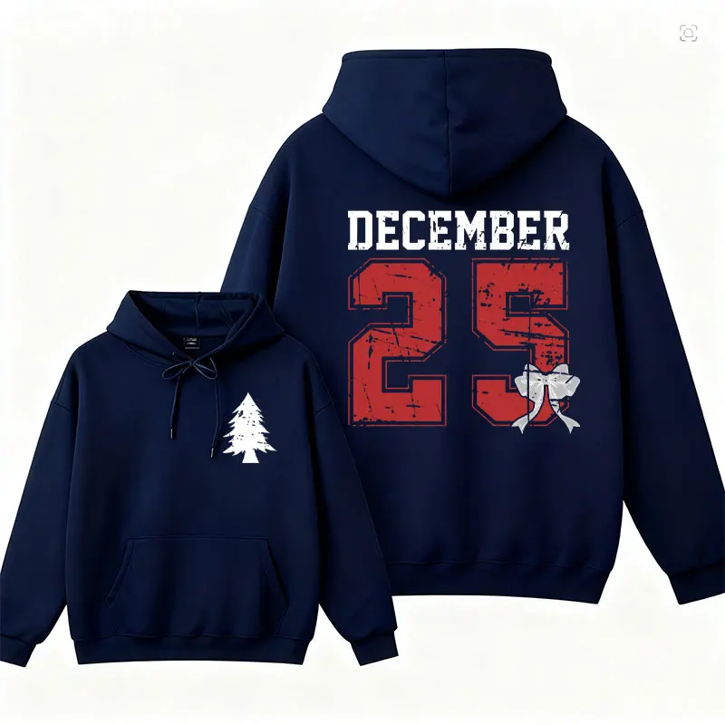 المتعثرة 25 ديسمبر هوديي عيد الميلاد 25 ديسمبر البلوز مضحك الأسرة حفلة عيد الميلاد هدية البلد عيد الميلاد هوديي المرأة