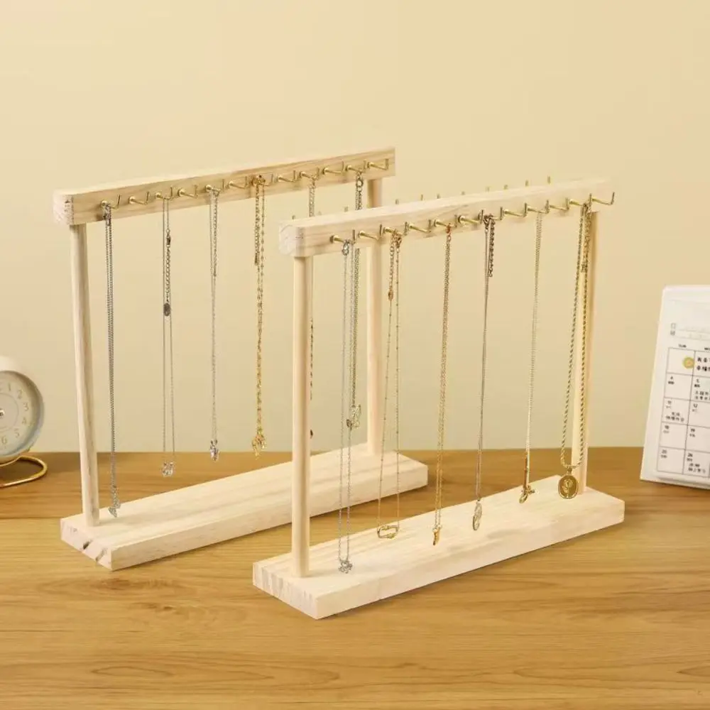 

Portable Wood Necklace Stand Exquisite Bracelets Display Necklace Hanging Rack 12 /18 Hook Jewelry Jewelry Holder