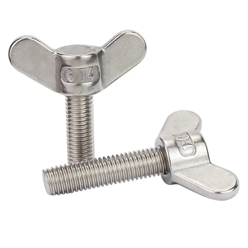 304 Stainless Steel M4 M5 M6 M8 Butterfly Screws Wing Head Thumb Bolts Sheep Horn Hand Screws Big Ear Welded Bolts