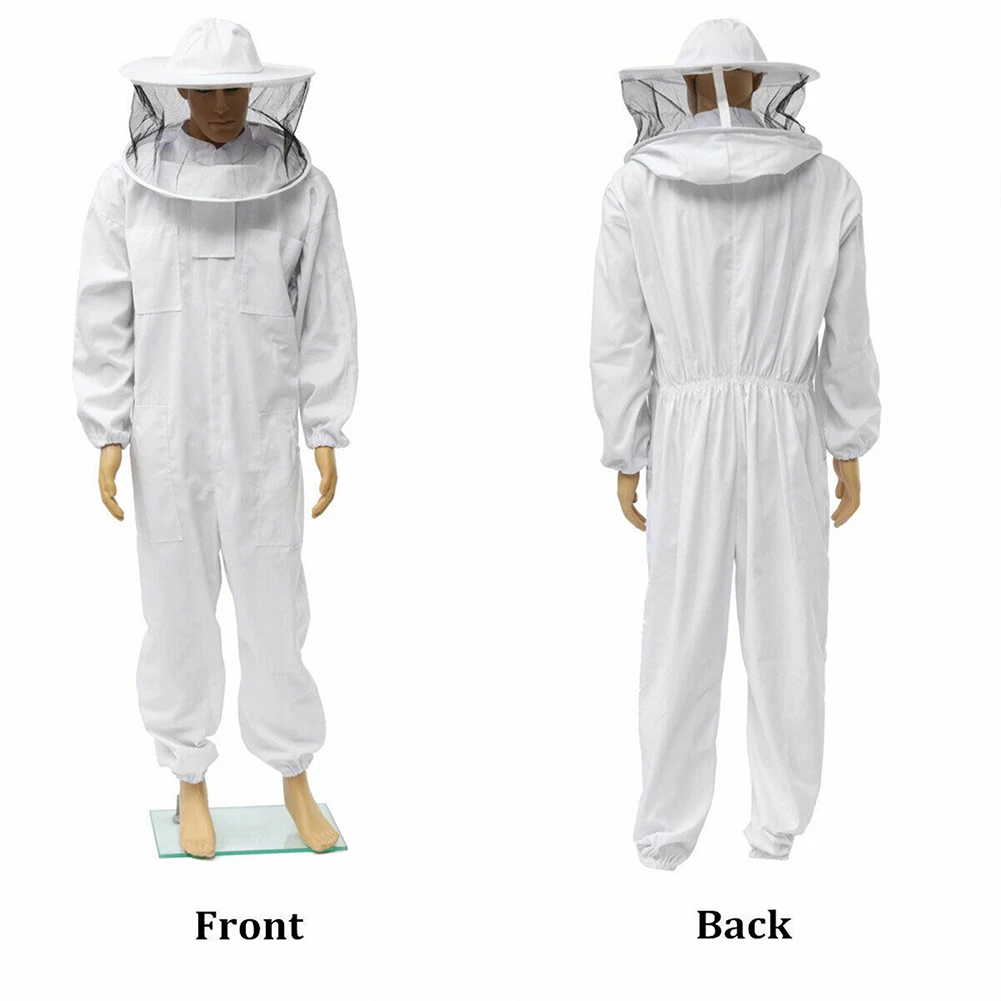 Protective Clothing Home Beginner Outfit Zipper Safety With Veil Hood Ventilated Full Body Anti Bee Beekeeping Suit Professional