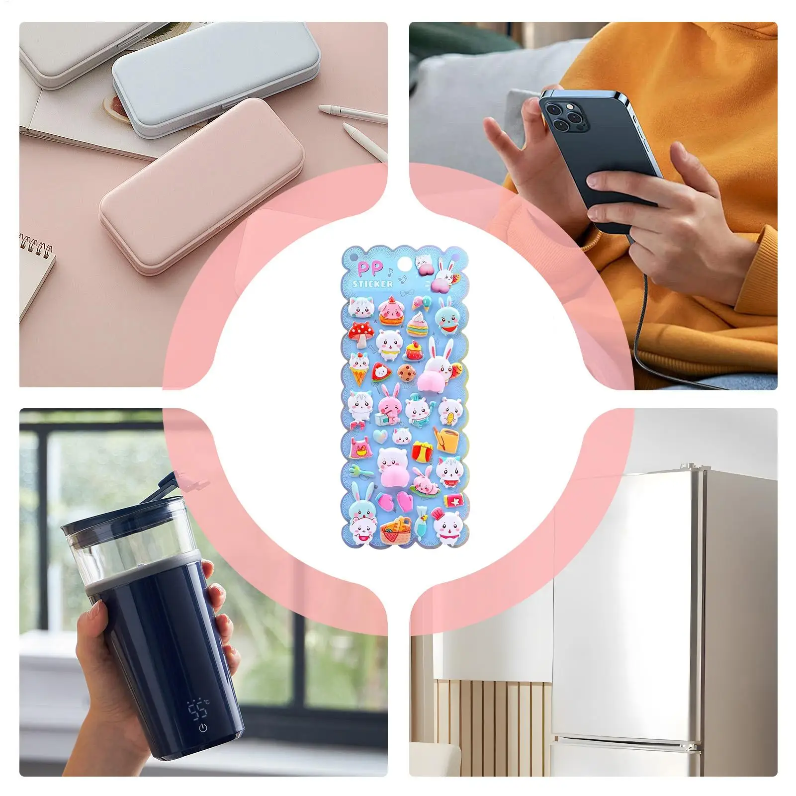 Naklejki 3D dla dzieci, zabawne naklejki wielokrotnego użytku z kreskówkami 3D, naklejki bąbelkowe do scrapbookingu dla dzieci na imprezy, do klasy, na urodziny, Boże Narodzenie, do domu.