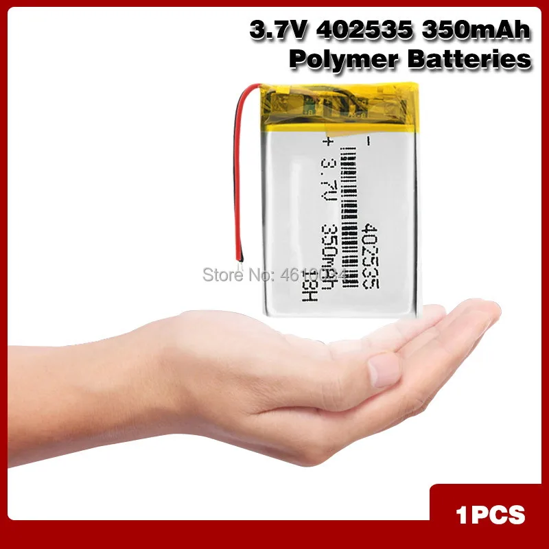 402535 350mah Lipo cells 3.7V Lithium Polymer Rechargeable Battery For MP3 GPS DVR car recorder Bluetooth headset Toy batteries