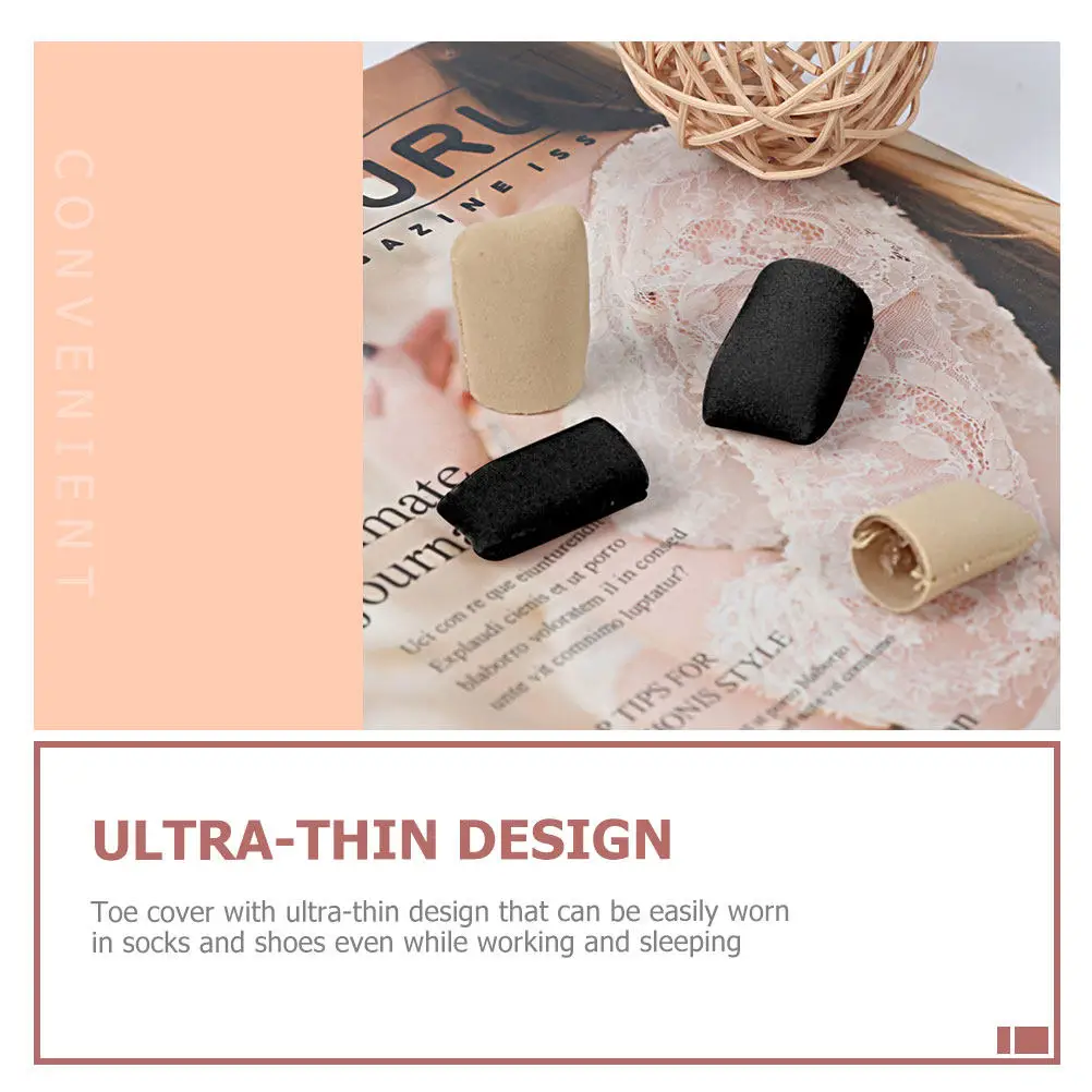 2Pairs Toe Cover Anti-Friction Protector Ultra-Thin Breathable Silicone Lining Closed Soft Toe Sleeve for Daily Use Pain Relief