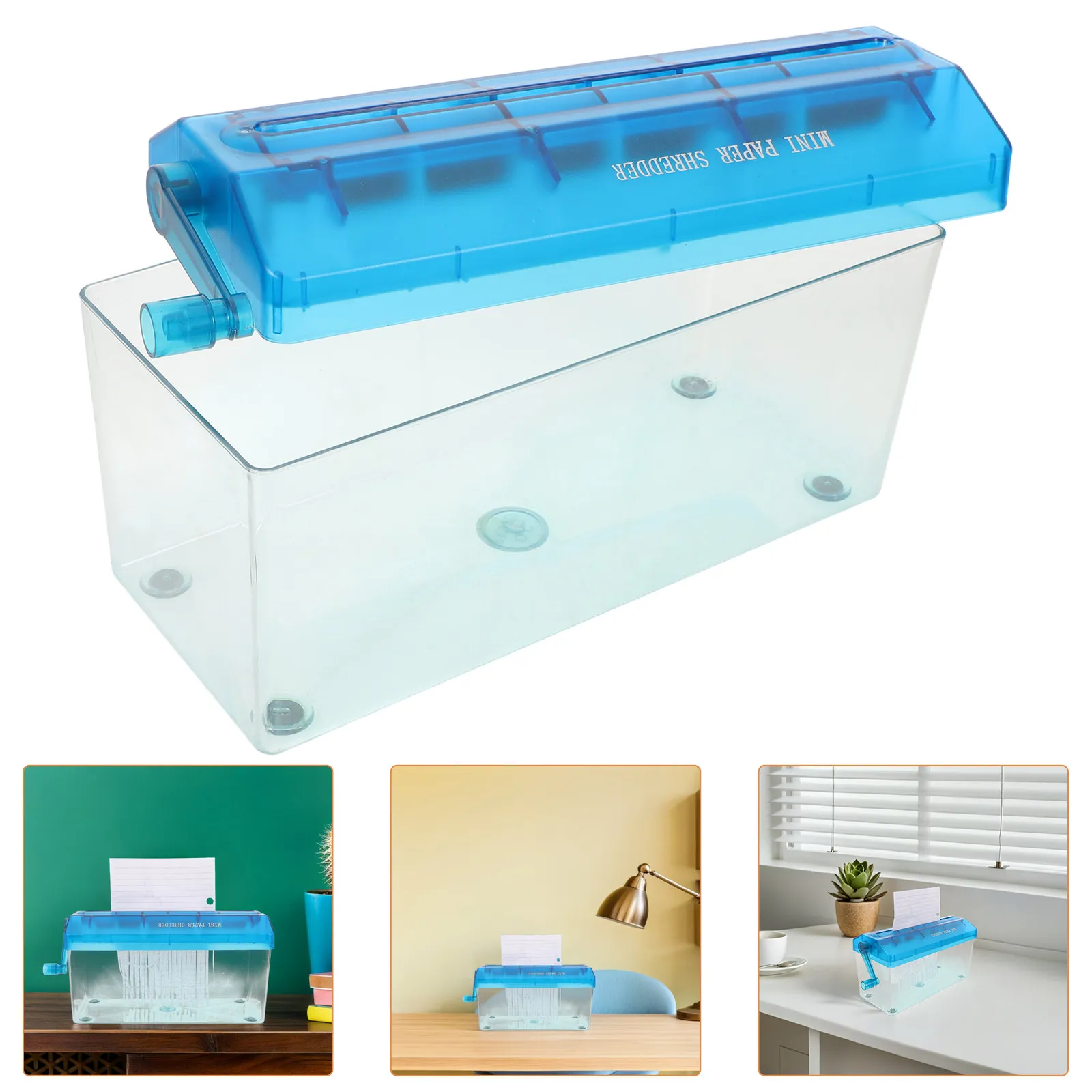Manual Paper Shredder Compact Portable Desktop Hand Crank Document Shredder for Home Office A4 Paper Bills Notes Security