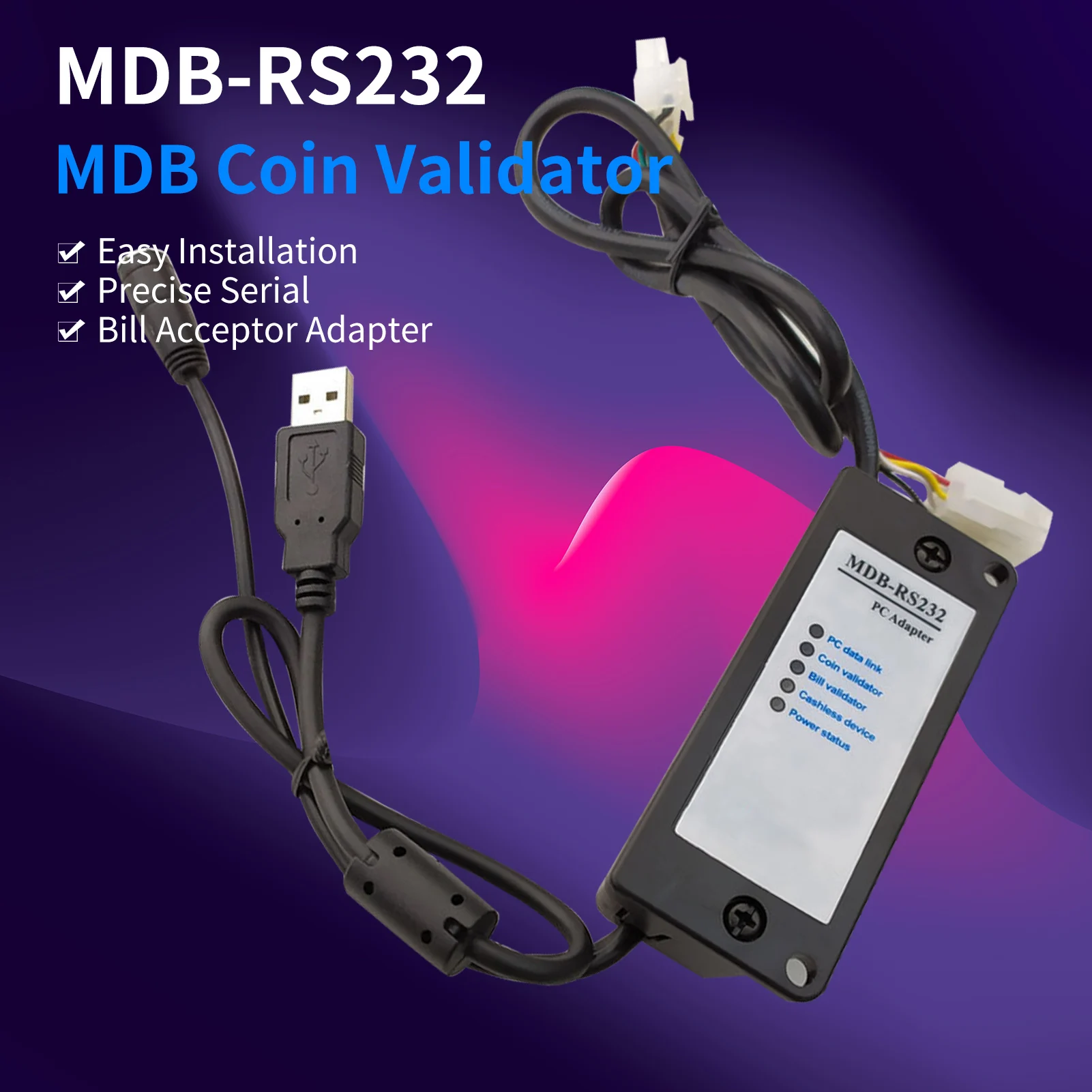 USB Version MDB-RS232 Device to Convert the MDB Coin Validator Data to PC RS232 for Vending Machine 2020 New