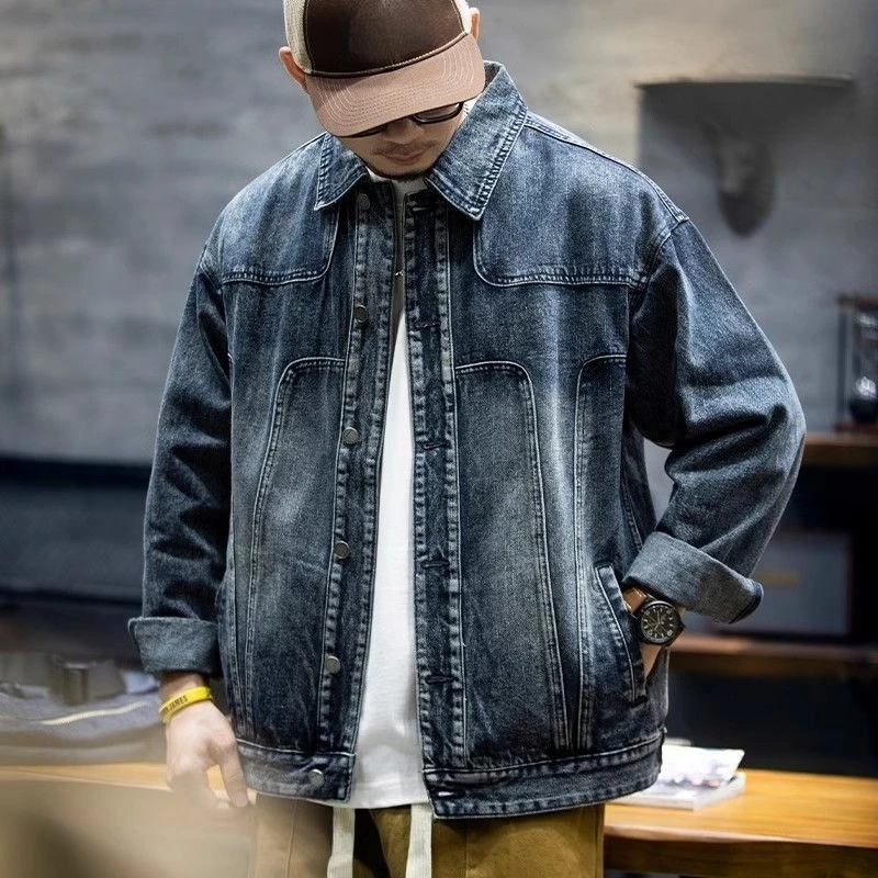 

Джинсовые куртки с карманами, мужские свободные ковбойские пальто для мужчин, новинка в эстетическом стиле, дешевая цена, стильная модная оригинальная одежда высокого качества