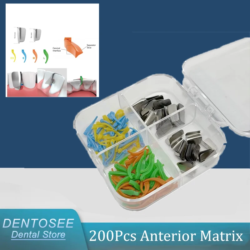 

200Pcs Dental Supplies Anterior Matrix System Wedge Matrix Bands Interdental Wedges