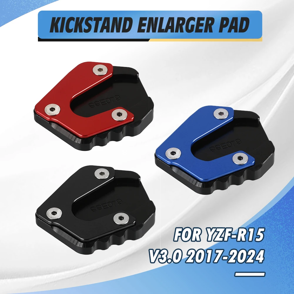 

Motorcycle CNC Kickstand Foot Side Stand Extension Enlarge Pad Support Plate For Yamaha YZF-R15 V3 YZF R15 YZFR15 V3.0 2017-2024