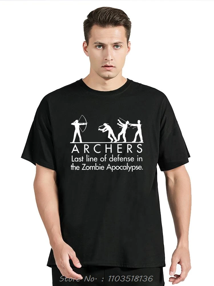 Men Clothing Archers VS Zombies T Shirt Classic Archery Lover Bow Arrow Sports Fitness Graphic Tshirts Unisex Vintage Tees