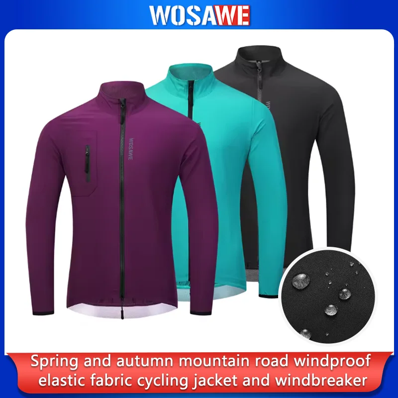 

WOSAWE Autumn Windproof Cycling Jacket Road MTB Bike Wind Jacket Stretch Fabric Biking Vest Spring Outdoor Cycling Clothing