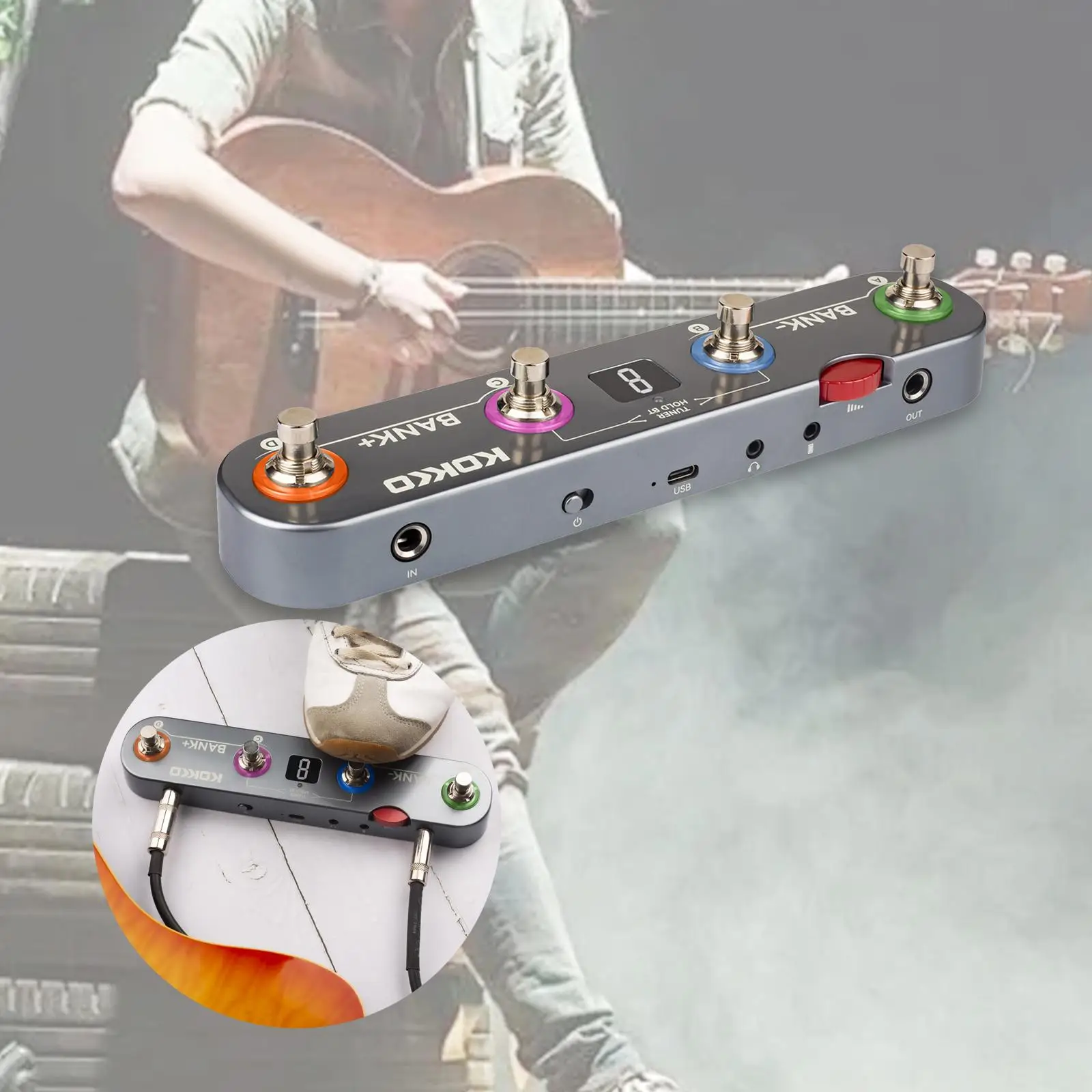 

Multi Effects Guitar Pedal Multifunction Compact Professional Parts Delay Reverb for Music Festival Concert Stage Practice Show