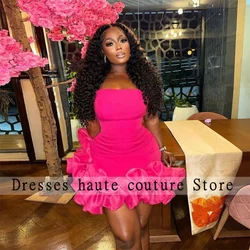 Stretchy RufflesTrimmed Women Mini Cocktail Dresses Birthday Holiday Party Sexy Sheath Female Short Dress Homecoming Dress