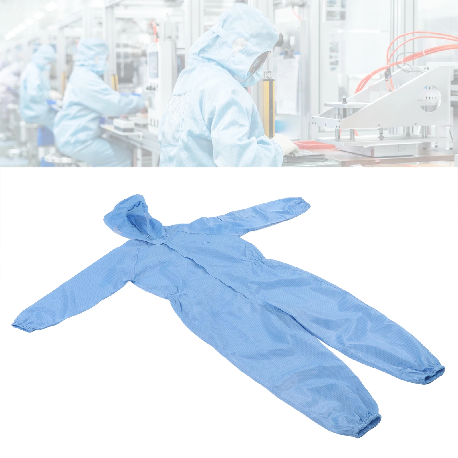 ZK30 Anti Static Protection Coverall Universal Workshop Cleaning Dustproof Clothes with Hood security protection Blue 2XL