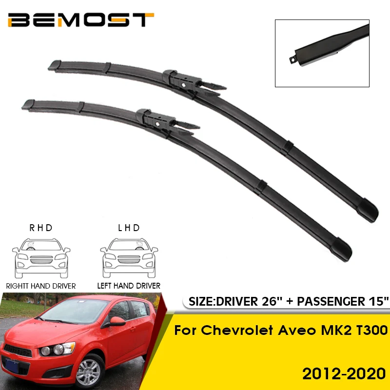 

Car Wiper Blades For Chevrolet Aveo MK2 T300 2012-2020 Windshield Windscreen Front Window Blades 26"+15" Car Accessories