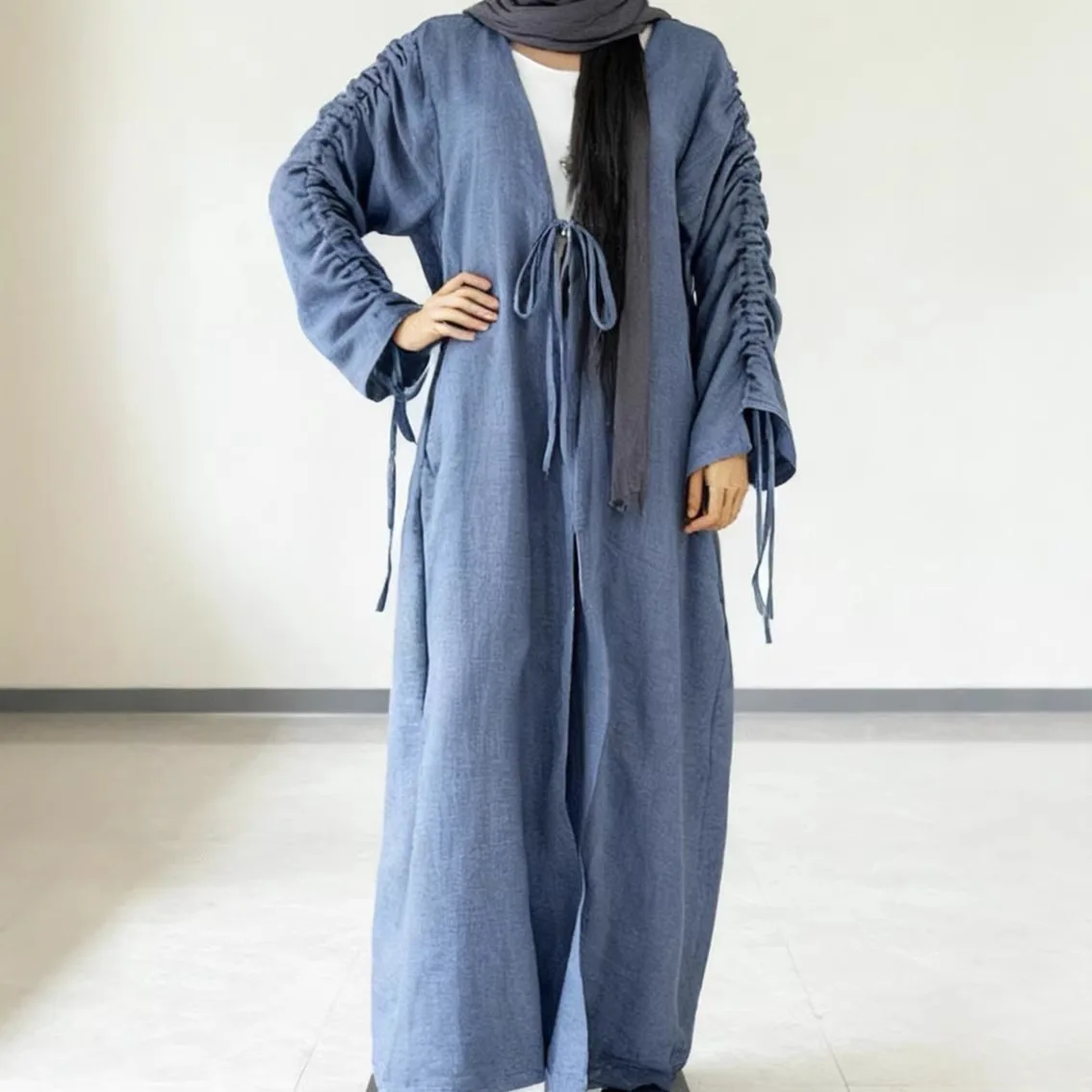 

Ramadan Robe Muslim Abaya for Women Party Dress Bow Jalabiya Morocco Saudi Vestidos Dubai Kaftan Islam Eid Abayas Kebaya Kimono