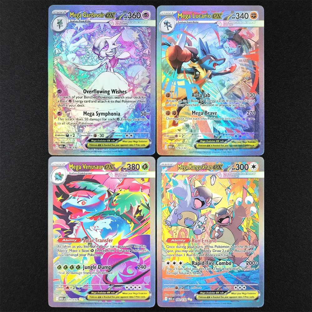 2025 Pokemon Engels Collectie Kaarten MEGA 2 Dragonite MEGA Charizard Lucario Gardevoir EX Classic Game Anime Kaarten Gift Speelgoed