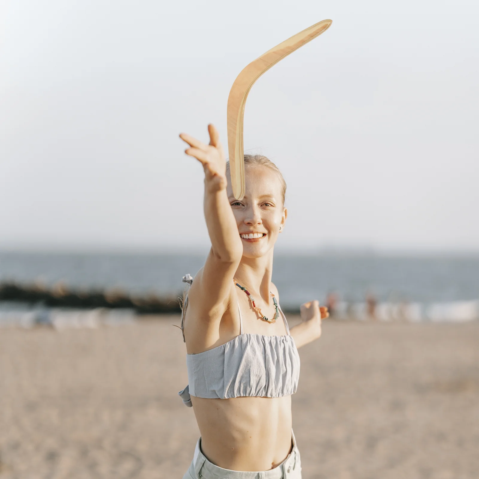 Boomerang-juguetes al aire libre para niños, juguete volador, deportes de retorno de madera