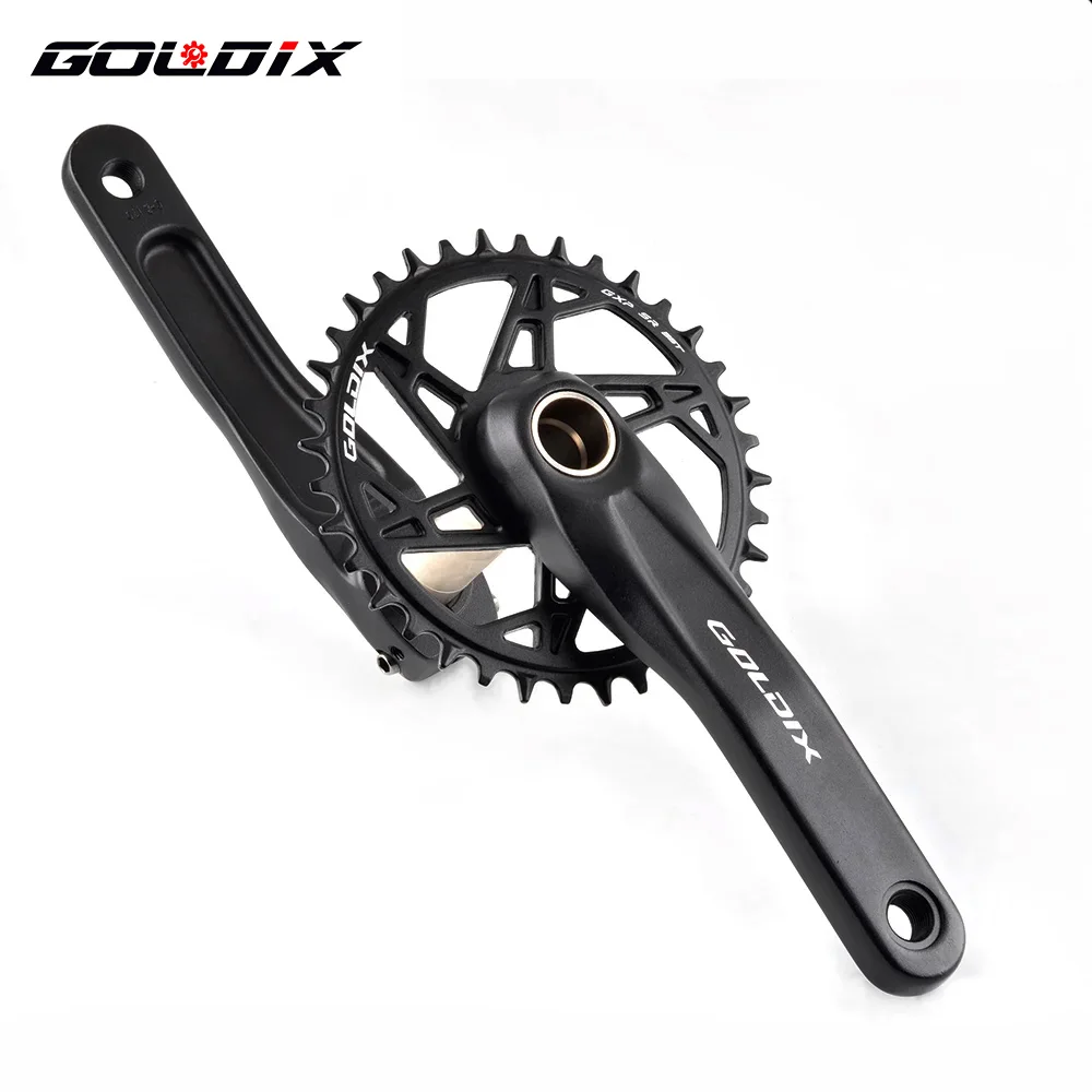 GOLDIX Bicycle Crankset MTB Bike Crank Chainring Bike 170mm 175mm Black 36T Aluminum Alloy with Bottom for Shimano Sram