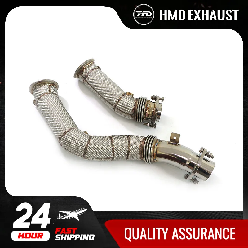 HMD Hot Sale Exhaust Middle pipe and Downpipe for BMW M2C M3 M4 F80 F82 Car with heat insulation