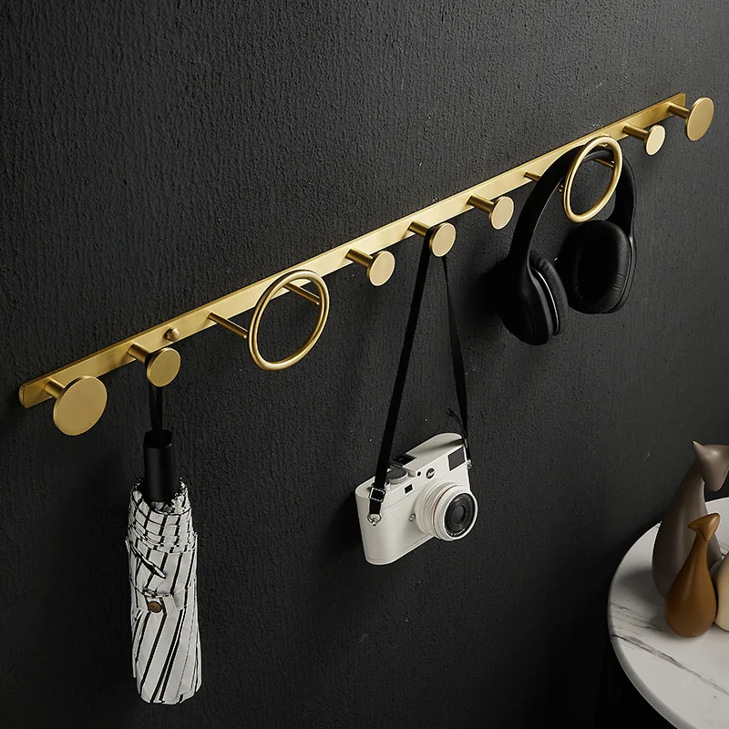 Non perforated brass hooks, foyer clothes rack, bedroom clothes hook, wall hanging towel hook, bathroom door back hook