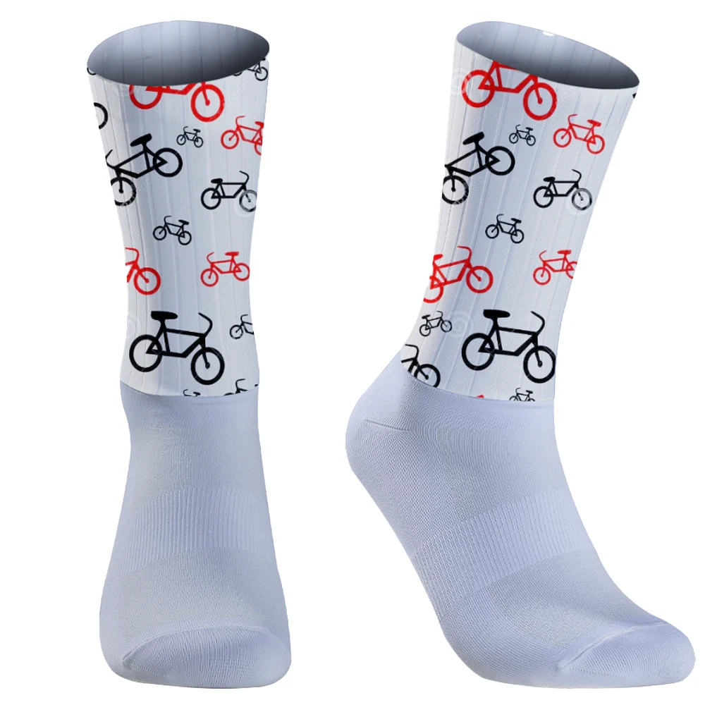 Calcetines antideslizantes para ciclismo, medias transpirables sin costuras, resistentes al desgaste, para bicicleta de carretera, novedad de verano, 2024