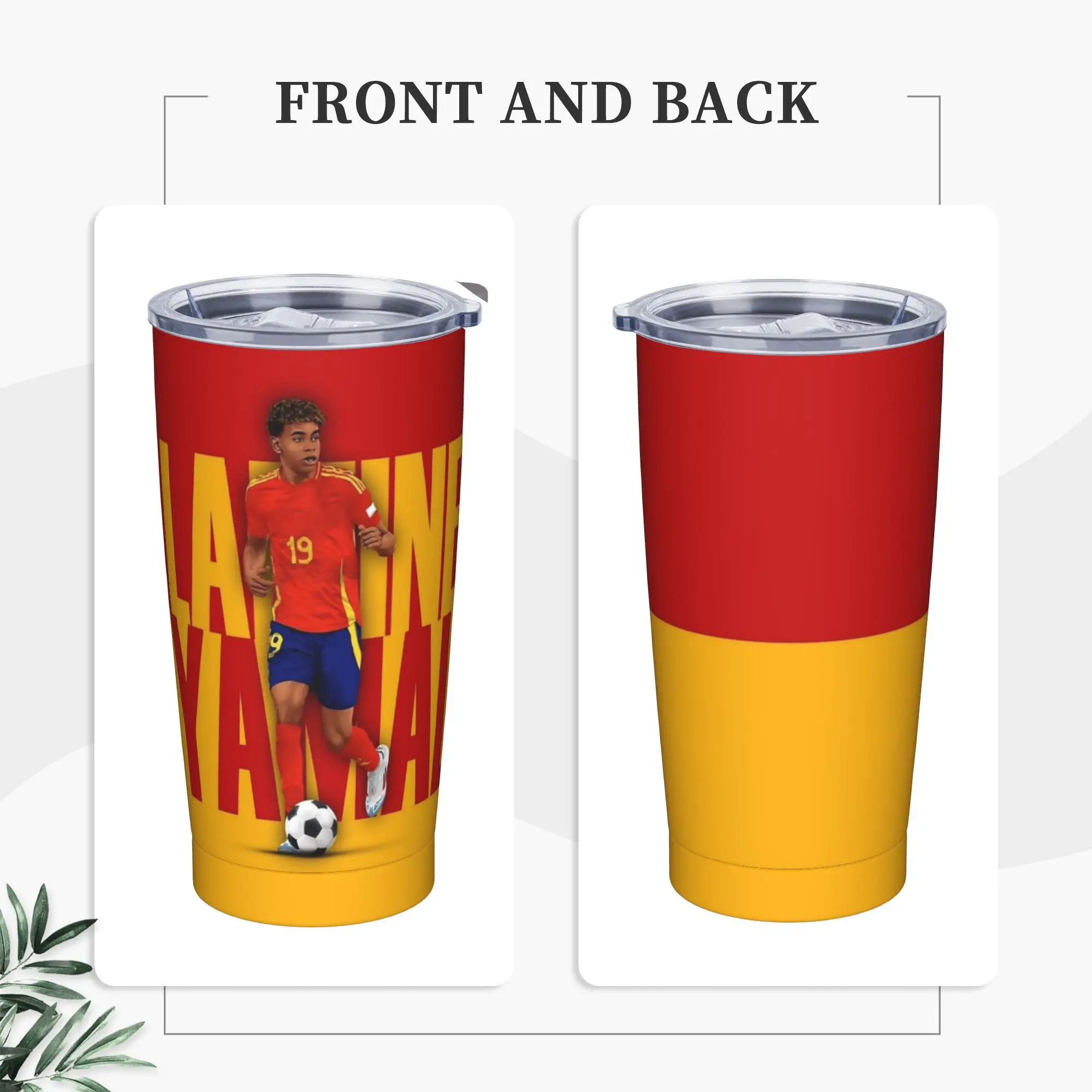 Lamine Y-Yamal Insulated Tumbler with Lid Football Soccer Stainless Steel Thermal Mug Double Wall Water Bottle Cup, 20oz