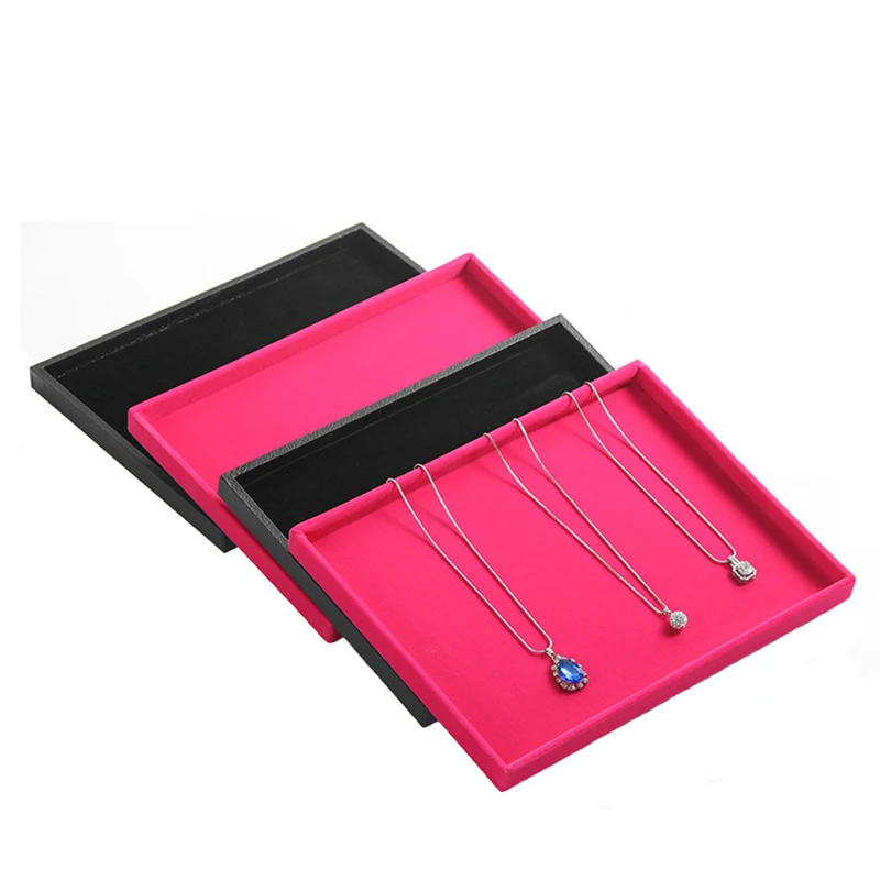 

1 Pc Velvet Necklace Rings Bangle Bracelet Jewelry Tray Display Organizer Case Jewelry Storage Box Showcase Tray