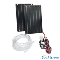 9W 12V 200L/H Solar Power Water Pump Dual Solar Panels Brushless Motor Submersible pump for Fish Pond Fountain Garden