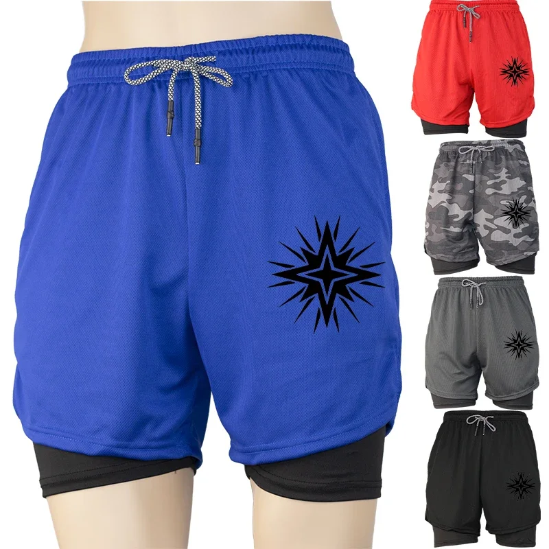 

Лучшие двухслойные пляжные шорты для мужчин, дышащая быстросохнущая подкладка, тренажерный зал, бег, фитнес-тренировки, спортивное спортивное снаряжение для тренировок