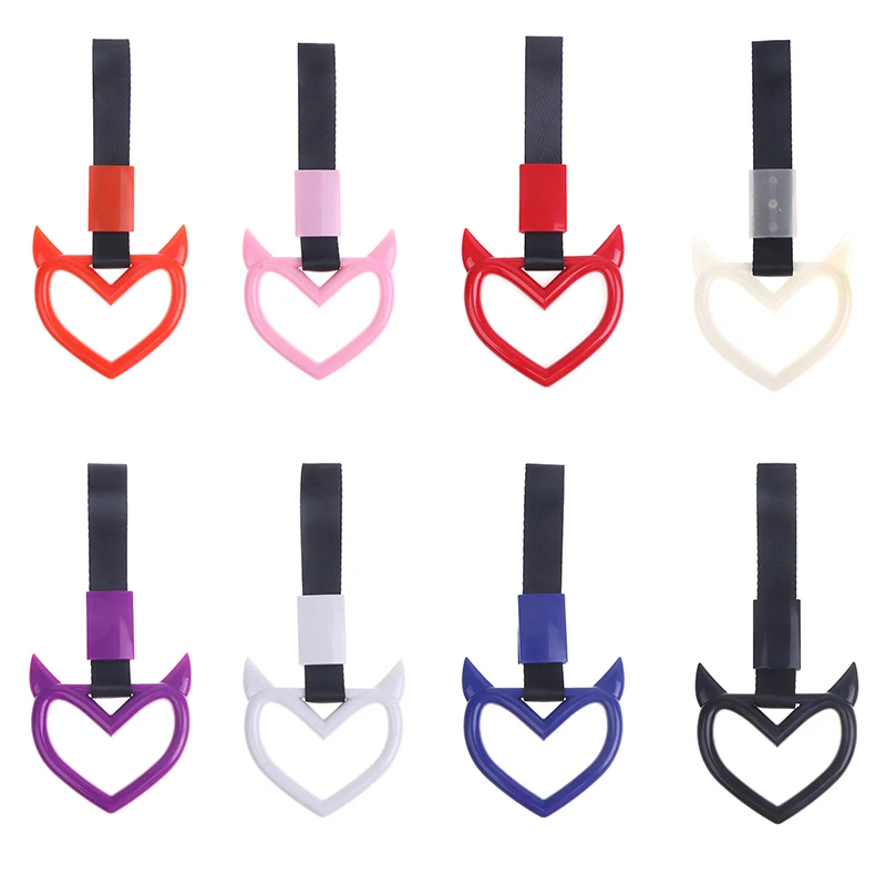 1PC Auto Accessories Broken Heart Train Bus Handle Hand Strap Drift Charm Strap Drift Warning Ring for Car Rear Bumper Supplies