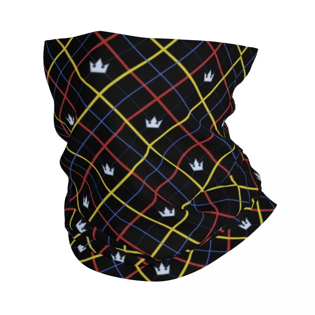 Custom Kingdom Hearts Argyle Crown Winter Headband Neck Warmer Women Hiking Camping Tube Scarf Anime Game Face Bandana Gaiter