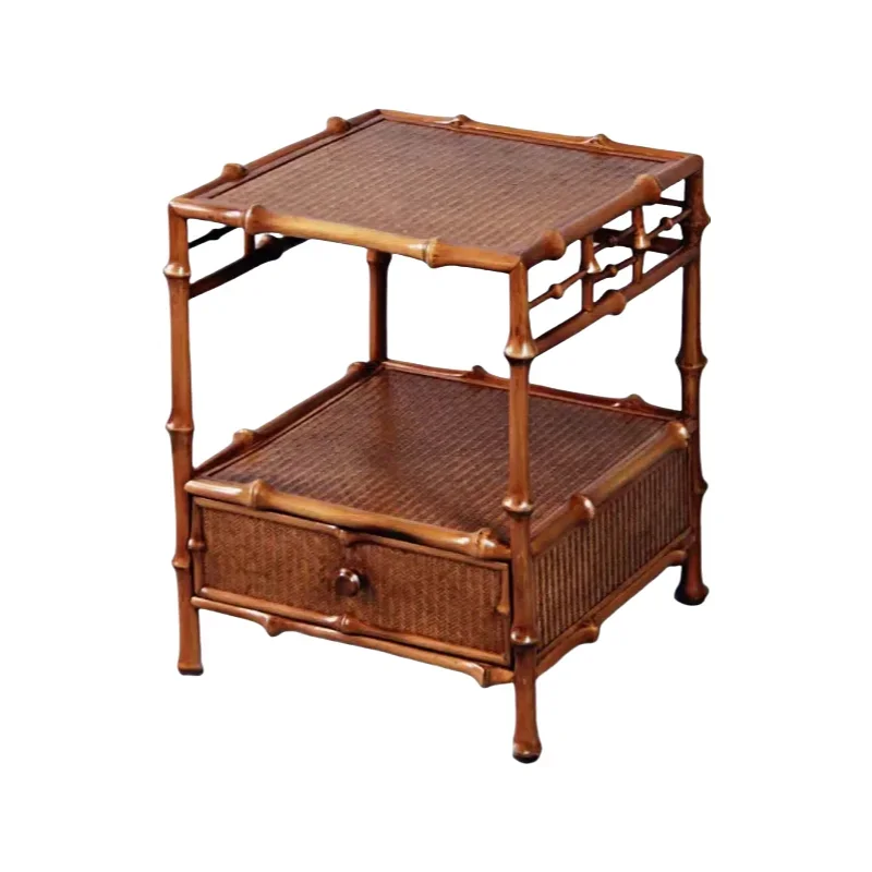 

New Chinese style modern design coffee table bamboo and wood, with basket drawers, for living room furniture