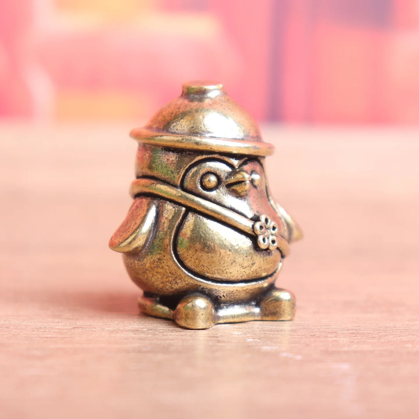 Brass Cute Penguin Small Statue Desktop Ornaments Vintage Animal Figurines Model Lucky Home Decorations Crafts Accessories ﻿