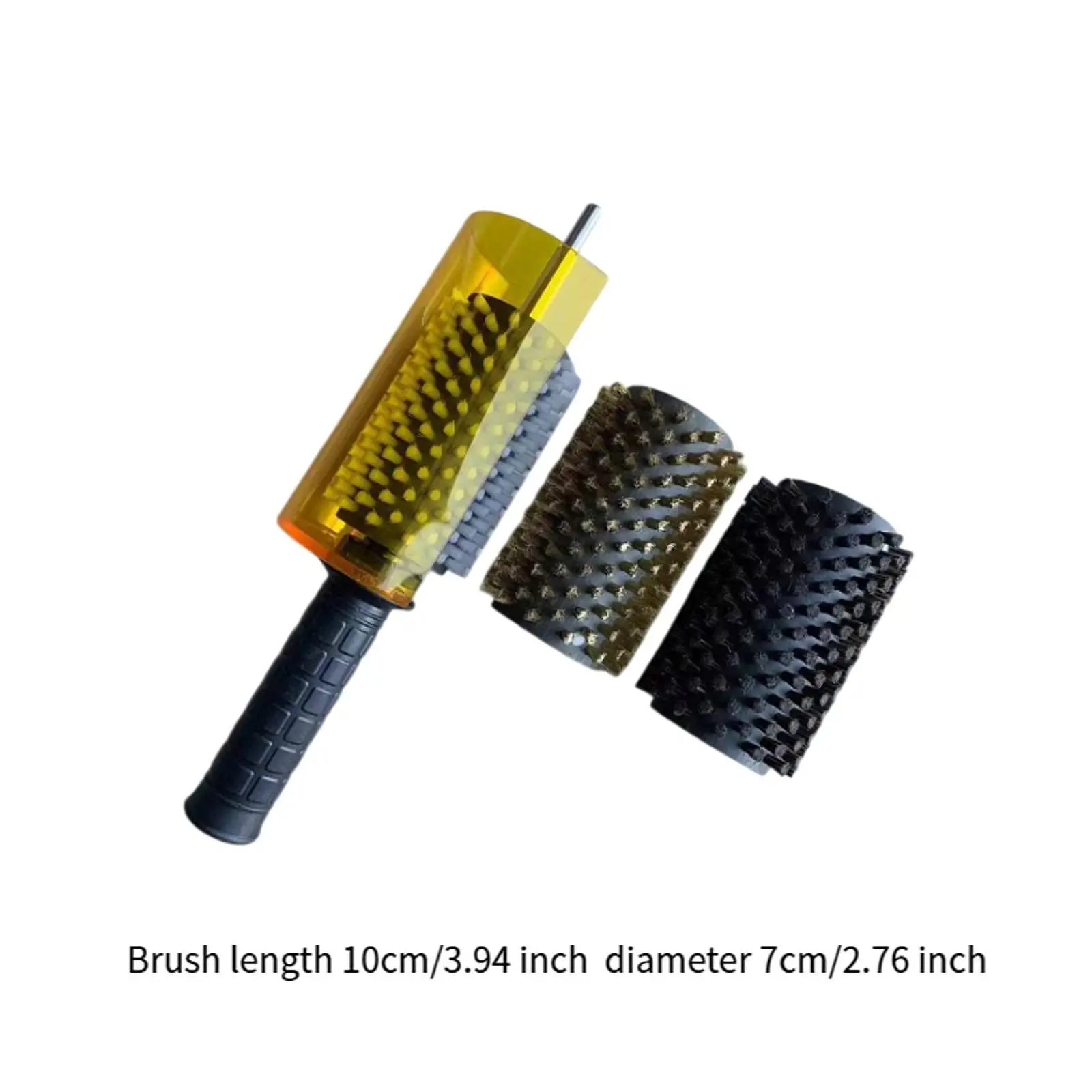 Snowboard Wax Brush Kit with Axle Handle Cover Nylon Brass Horsehair Professional Roller Brush Ski Waxing Brushes Ski Brush Set