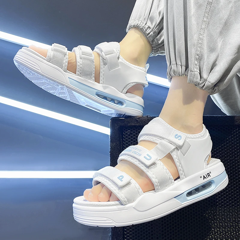 Men's Summer Sandals Outdoor Wear Anti-Slip Wear-Resistant Driving Two Users Outdoor Sports Air Cushion Soft Bottom Beach Sli...