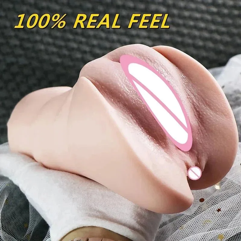 18 +Realistic 3D Semi Butter Male Sex Toy, Real Vagina and Anus, TPE Masturbator, Travel Channel，Adult Male Sex Toy Airplane Cup