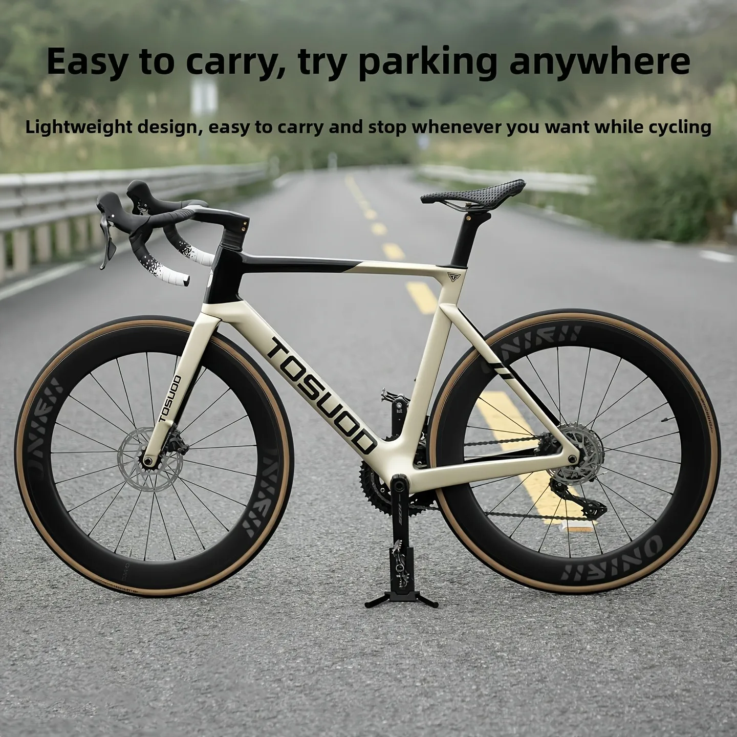 TOSUOD Fahrrad-Parkständer, tragbar, höhenverstellbar, Fahrradständer, kleines und leichtes Material, PA66 + ABS-Fahrradzubehör