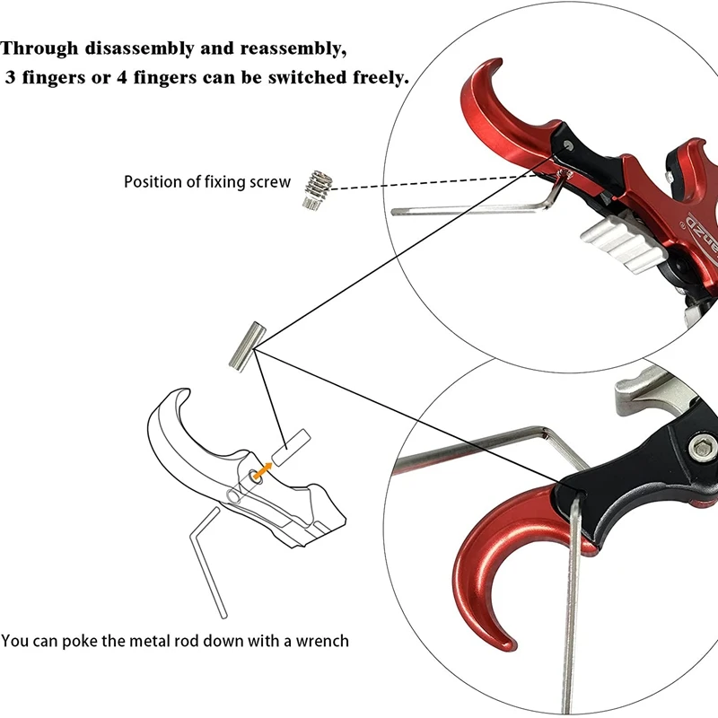 JIANZD Compound Bow Aid Releaser Thumb Release Aids Compound Bow Release Aid For Archery 3 Or 4 Finger Hand Held Grip