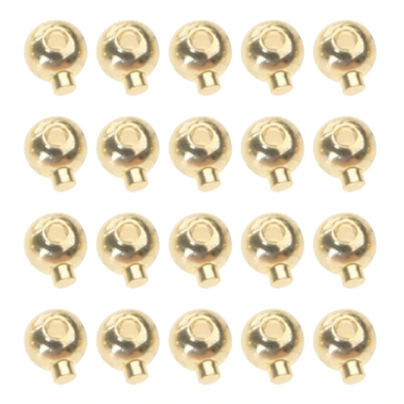 20 Pack Stopper Spacer Bead Finishing Clasps Positioning Clasp Stainless Steel Crimp End Beads Gift for Jewelry Makers