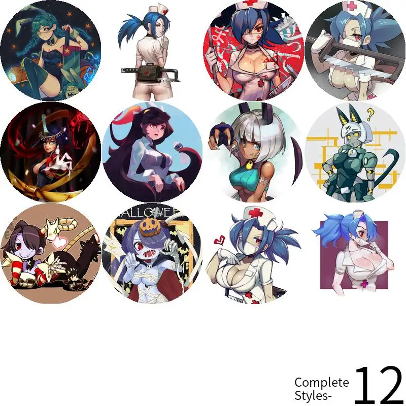 Skullgirls Anime Character Game Soft Button Badge spilla anchor periferiche Pin regalo commemorativo per bambini personalizzato