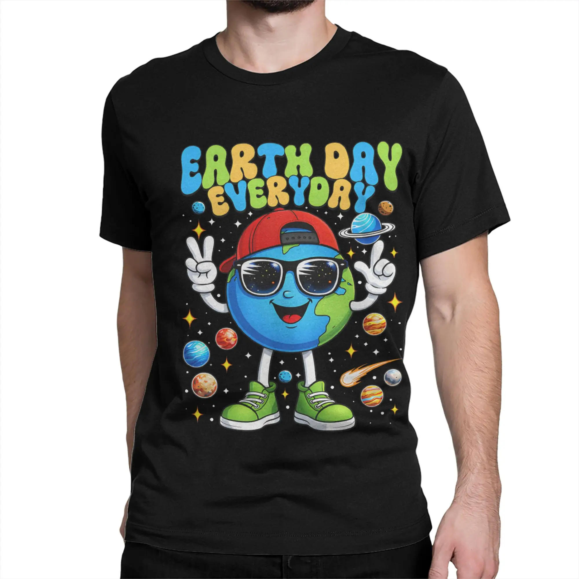 Men Women Happy Earth Day 2026 Save The Planet Earth Day Everyday T Shirt  Cotton Clothing Short Sleeve Tees Unique T-Shirt